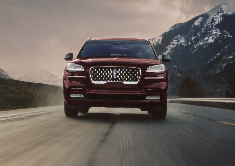 A 2024 Lincoln Aviator® SUV is shown in the Diamond Red exterior color. | Ed Morse Lincoln in Muscatine IA