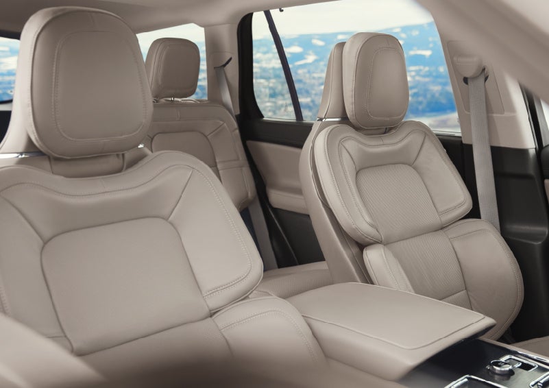 The interior of a 2024 Lincoln Aviator® SUV in the Sandstone interior color | Ed Morse Lincoln in Muscatine IA