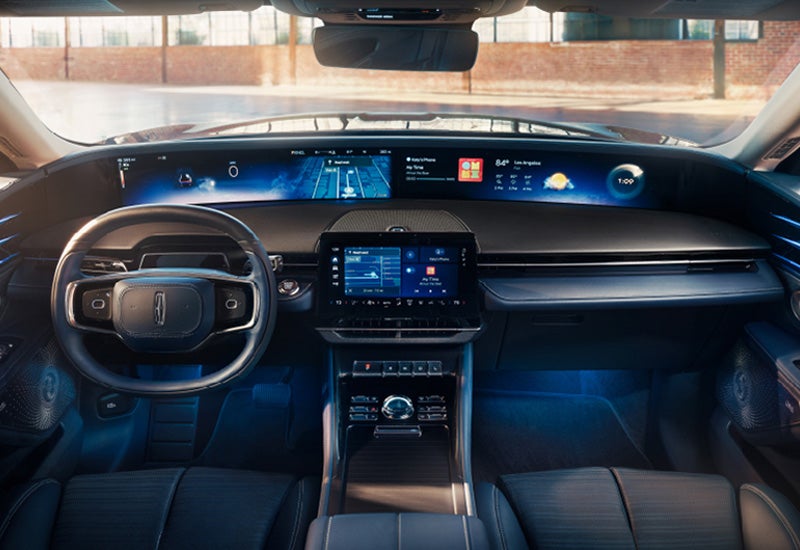 A large panoramic display is shown on the dashboard of a 2024 Lincoln Nautilus® SUV | Ed Morse Lincoln in Muscatine IA