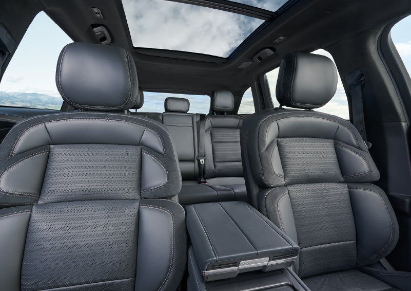 The spacious second row and available panoramic Vista Roof® is shown. | Ed Morse Lincoln in Muscatine IA